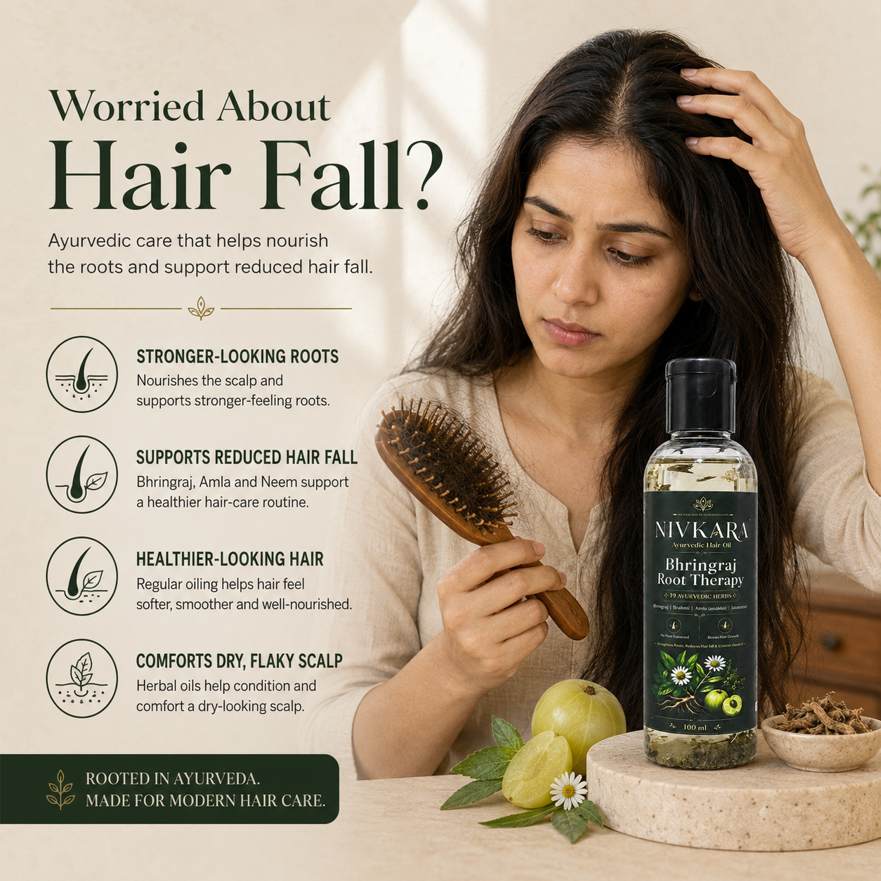 Nivkara 19-Herb Bhringraj Ayurvedic Hair Oil