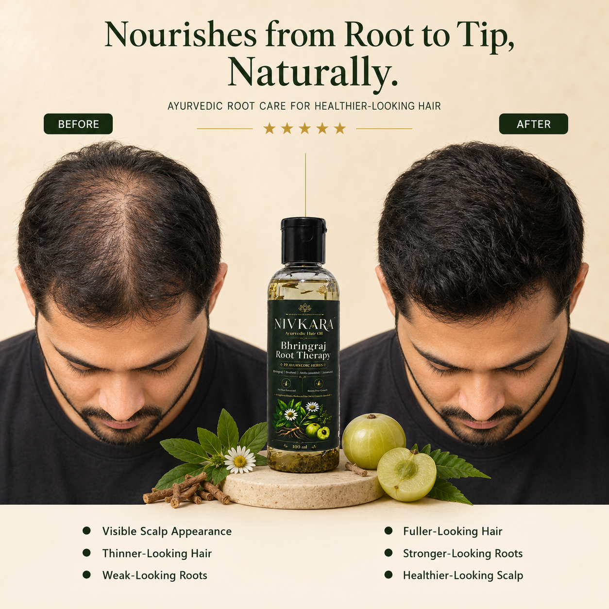 Nivkara 19-Herb Bhringraj Ayurvedic Hair Oil